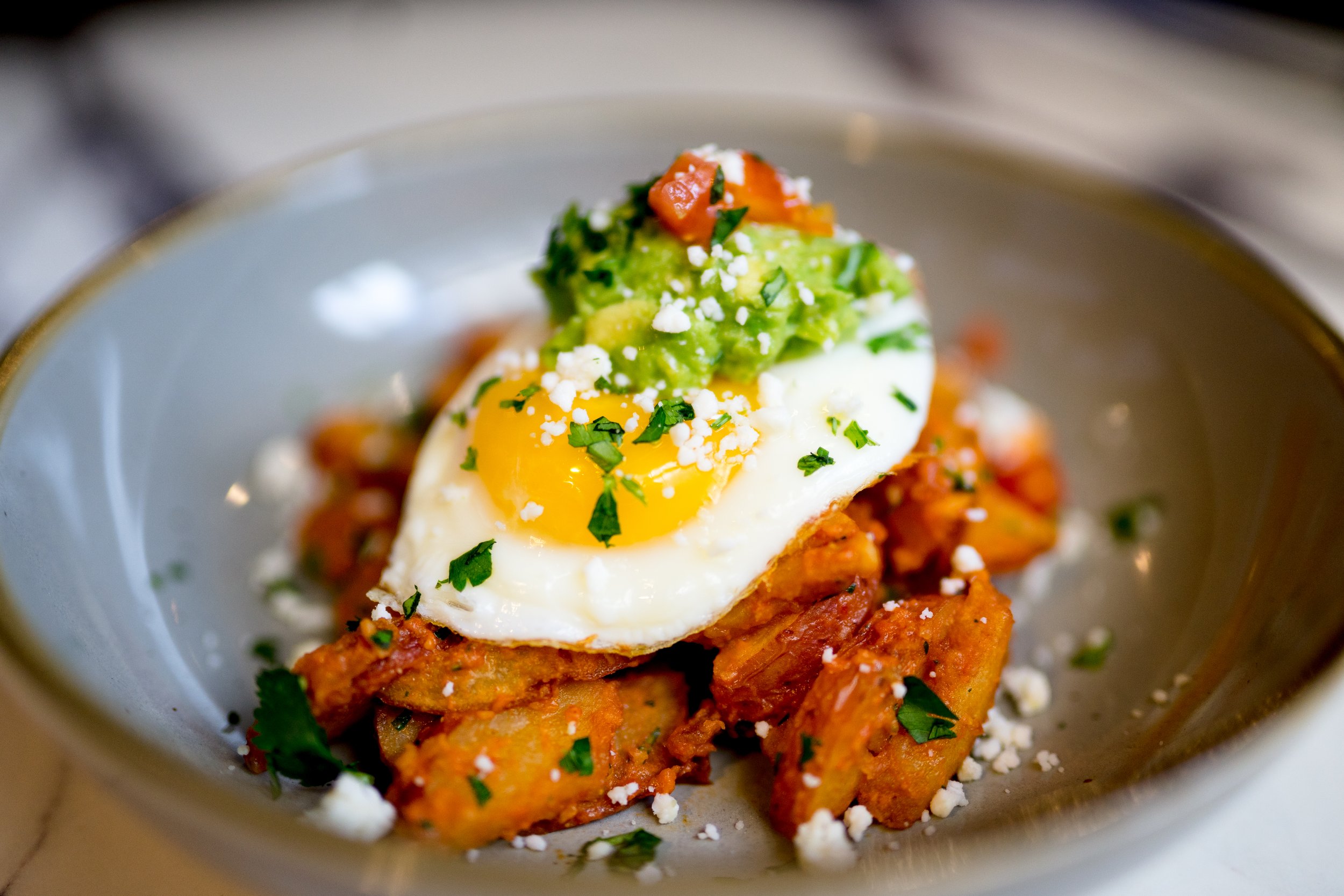 Plated dish for brunch.